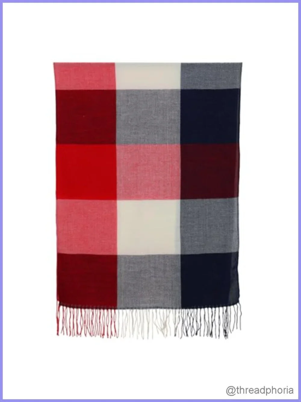 Oversized Plaid Scarf for Women with Tassel Detail, Warm Winter Shawl Wrap